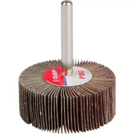 Круг шлифовальный ЗУБР &quot;МАСТЕР&quot; веерный лепестковый, на шпильке, тип КЛО, зерно-электрокорунд нормальный, P180, 20х50мм 36601-180 купить в Уфе