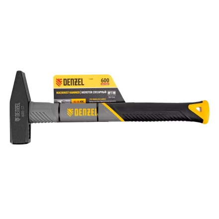 Молоток слесарный, 600 г Denzel, кованый, фибергласовая рукоятка c TPR покрытием, 10486 купить в Уфе