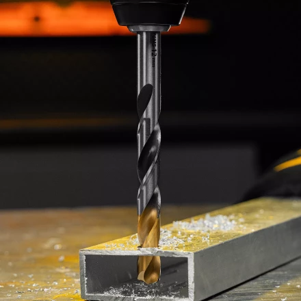 Сверло спиральное по металлу Denzel 12 x 151мм, Р6М5, Golden Tip, многогранная заточка, 718287 купить в Уфе