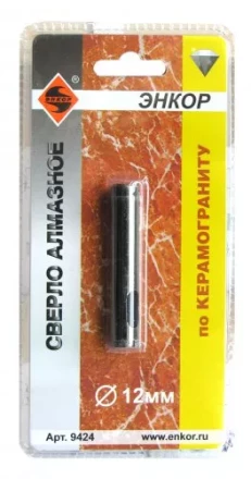 Сверло алмазное по керамограниту ф 12 мм мокр. рез Энкор 9424 купить в Уфе