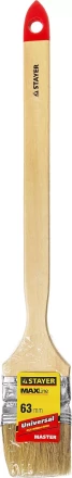 Кисть STAYER &quot;MASTER&quot; &quot;Универсал&quot; радиаторная для всех видов ЛКМ, светлая натурал щетина, деревянная ручка, 2,5&quot;/63мм 0112-63_z01 купить в Уфе