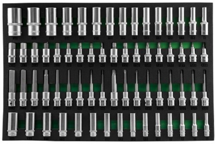 Набор головок торцевых глубоких 3/8&quot; 1/2&quot;DR  насадки с вставками 1/2&quot;DR 66предметов  EVAложемент Jonnesway  S04HD4366SV 49276 купить в Уфе