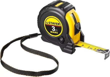 Рулетка STAYER &quot;PROFI&quot; &quot;MARS&quot;, обрезиненный корпус, утолщенное полотно, 3мх16мм 34131-03_z01 купить в Уфе