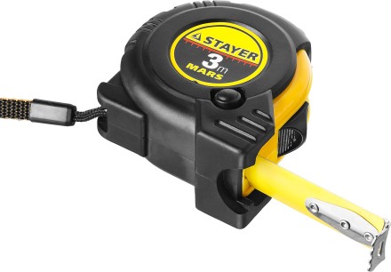 Рулетка STAYER &quot;PROFI&quot; &quot;MARS&quot;, обрезиненный корпус, утолщенное полотно, 3мх16мм 34131-03_z01 купить в Уфе