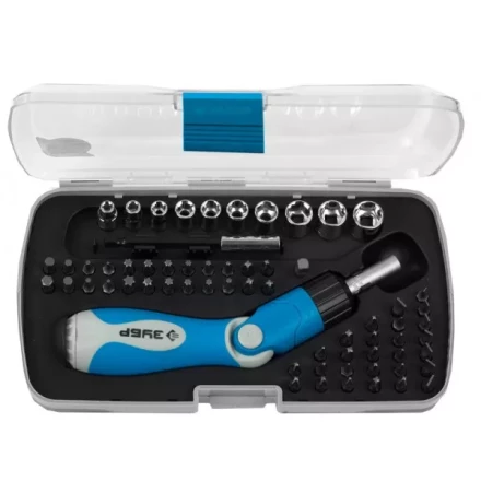 Набор ЗУБР Отвертка &quot;ЭКСПЕРТ&quot; реверсивно-рычажная с насадками,удл. с магнит.фикс.,Hex1/4&quot;-SQ1/4&quot;,в пласт. боксе,64пред. 25287-H64 купить в Уфе