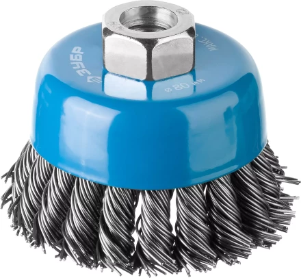 ЗУБР &quot;ПРОФЕССИОНАЛ&quot;. Щетка чашечная для УШМ, плетеные пучки стальной проволоки 0,8мм, 80ммхМ14 35277-080_z02 купить в Уфе