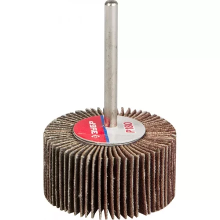 Круг шлифовальный ЗУБР &quot;МАСТЕР&quot; веерный лепестковый, на шпильке, тип КЛО, зерно-электрокорунд нормальный, P180, 15х30мм 36600-180 купить в Уфе