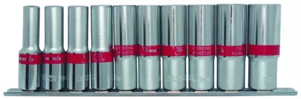 Набор удлиненных торцевых головок 3/8&quot;, 6-ти гр., CrV, 10шт., 8-19мм Matrix 13591 купить в Уфе