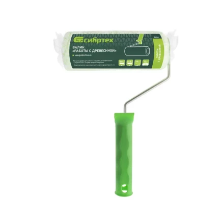 Валик &quot;Работы с древесиной&quot;, 180 мм, ворс 12 мм, D - 48 мм, D ручки - 6 мм, микроволокно Сибртех 80246 купить в Уфе
