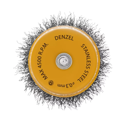 Щетка для дрели, 65 мм, Чашка, со шпилькой , нержавеющая витая проволока Denzel 744613 купить в Уфе