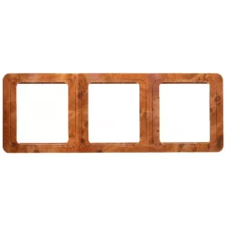 Панель СВЕТОЗАР &quot;ГАММА&quot; накладная, вертикальная, цвет орех, 3 гнезда SV-54149-N