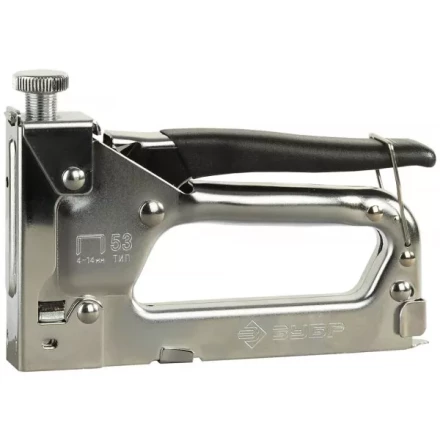 Пистолет ЗУБР скобозабивной металлический пружинный, регулируемый, тип 53, 4-14мм 4-31565 купить в Уфе