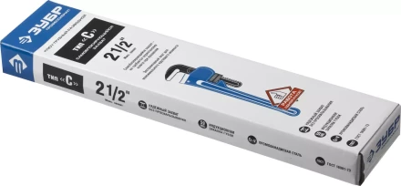 Ключ трубный разводной ЗУБР "ПРОФЕССИОНАЛ", Сr-V, 450мм / 2,5" 27339-3_z01 купить в Уфе