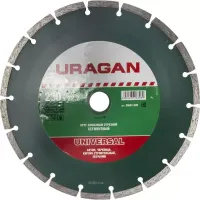 Круг отрезной алмазный URAGAN сегментный, сухая резка, 22,2х230мм 36691-230