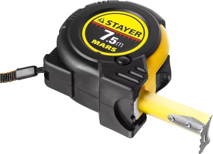 Рулетка STAYER &quot;PROFI&quot; &quot;MARS&quot;, обрезиненный корпус, утолщенное полотно, 7,5мх25мм 34131-075_z01 купить в Уфе