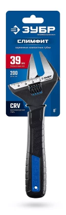 ЗУБР СлимФит, 200 / 39 мм, разводной ключ, ПРОФЕССИОНАЛ (27245-20) купить в Уфе