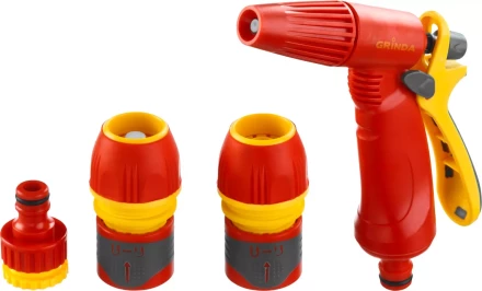 Набор GRINDA &quot;PREMIUM&quot; поливочный: Распылитель пистолетный с регулируемым соплом, 2 универсальных соединителя, адаптер внешний 1/2&quot;-3/4&quot; 8-427385_z02 купить в Уфе