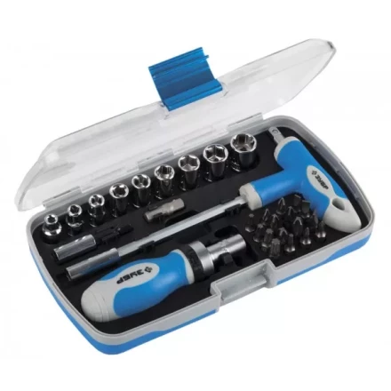 Набор ЗУБР Отвертка &quot;ЭКСПЕРТ&quot; реверс. с насадками, 2-хкомп.ручка,битодерж. с Т-образ.ручкой, в пласт. боксе, 29пред. 25285-H29 купить в Уфе