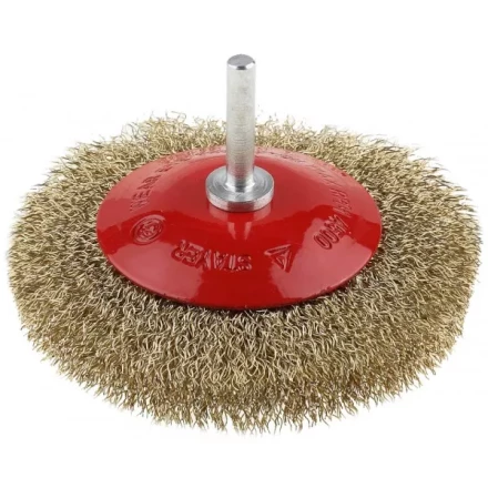 ЗУБР &quot;ПРОФЕССИОНАЛ&quot;. Щетка коническая для дрели, витая латунированная стальная проволока 0,3мм, 100мм 35233-100_z02 купить в Уфе