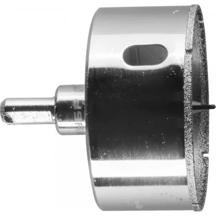 Коронка ЗУБР алмазная в сборе по кафелю, керамике с центрирующим сверлом и имбусовым ключом, зерно 60, 73мм 29850-73 купить в Уфе