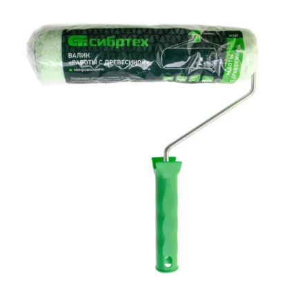 Валик &quot;Работы с древесиной&quot;, 250 мм, ворс 12 мм, D - 48 мм, D ручки - 6 мм, микроволокно Сибртех 80247 купить в Уфе