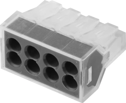 Клемма СВЕТОЗАР соединительная, 8-и проводная, 400В, 24А, 0,75-2,5мм2, 2шт 49170-8 купить в Уфе