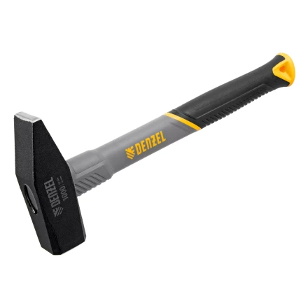 Молоток слесарный, 1000 г Denzel, кованый, фибергласовая рукоятка c TPR покрытием 10490 купить в Уфе