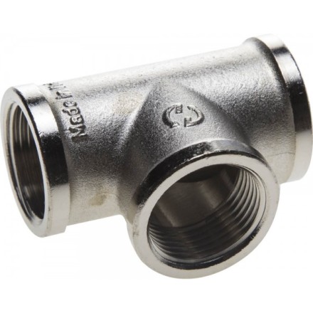 Тройник GENERAL FITTINGS никелированная латунь, г/г/г, 1/2&quot; 51052-1/2 купить в Уфе
