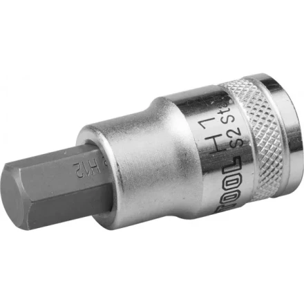 Торцовая бита-головка KRAFTOOL &quot;INDUSTRIE QUALITAT&quot;, материал S2, HEX, сатинированная, 1/2&quot;, H12 27908-12_z01 купить в Уфе