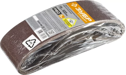 ЗУБР 75х457 мм, P40, лента шлифовальная СТАНДАРТ, для ЛШМ, 5 шт. (35342-040) купить в Уфе