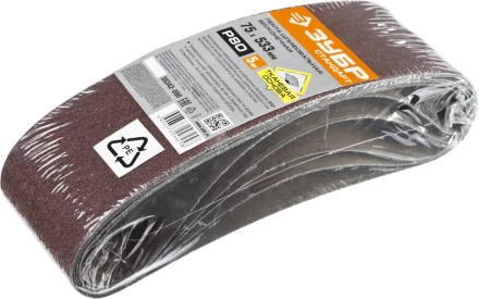 ЗУБР 75х457 мм, P40, лента шлифовальная СТАНДАРТ, для ЛШМ, 5 шт. (35342-040) купить в Уфе