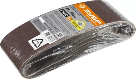 ЗУБР 75х457 мм, P40, лента шлифовальная СТАНДАРТ, для ЛШМ, 5 шт. (35342-040) купить в Уфе