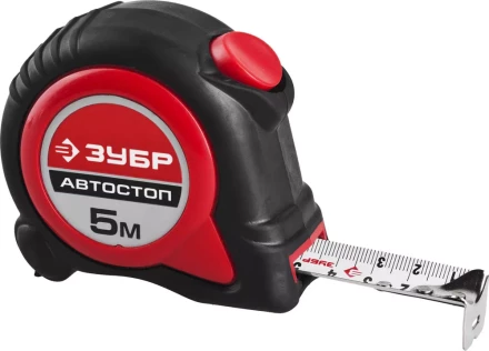 Рулетка ЗУБР &quot;МАСТЕР&quot;, двухкомпонентный корпус, автостоп, 5м/25мм 34052-05-25 купить в Уфе