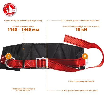 Удерживающая привязь 2 точки крепления серия Без серии 11582 купить в Уфе