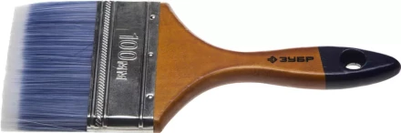 Кисть плоская  ЗУБР &quot;АКВА-МАСТЕР&quot;, искусственная щетина, деревянная ручка, 100мм 4-01007-100 купить в Уфе