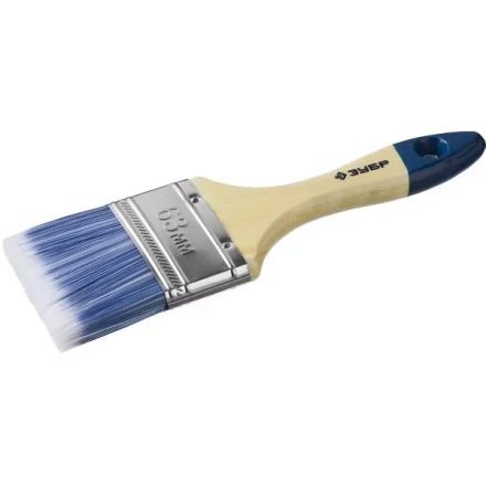 Кисть плоская  ЗУБР &quot;АКВА-МАСТЕР&quot;, искусственная щетина, деревянная ручка, 63мм 4-01007-063 купить в Уфе