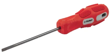 Отвертка ЗУБР &quot;ПРОФИ&quot; хромованадиевая сталь, двухкомпонентная рукоятка, магнит наконечник, SL3,0x75мм 25231-3.0-075_z01 купить в Уфе