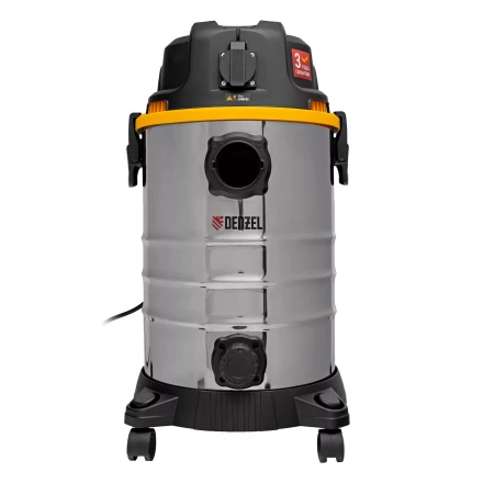 Пылесос строительный Denzel 28203 RVC30, 1400 Вт, бак 30 л, шланг 3 м, розетка с автосинхр. купить в Уфе