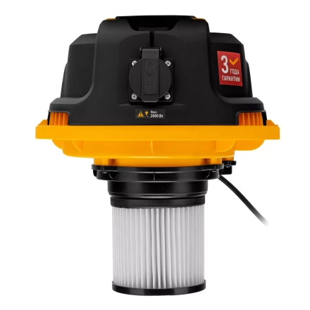 Пылесос строительный Denzel 28203 RVC30, 1400 Вт, бак 30 л, шланг 3 м, розетка с автосинхр. купить в Уфе