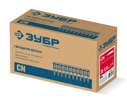 ЗУБР CN усиленные bullet point 22 х 3.05 мм, гвозди по бетону оцинкованные, 1000 шт (305387-22) купить в Уфе