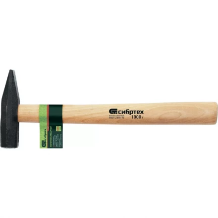 Молоток слесарный 300 г квадратный боек деревянная рукоятка СИБРТЕХ 10214 купить в Уфе
