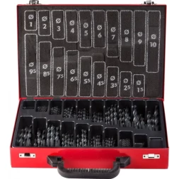 Набор ЗУБР &quot;ТЕХНИК&quot;: Свёрла по металлу парооксидированных, быстрорежущая сталь, в мет. боксе, 1-10мм, шаг-0,5, 170 предм. 4-29605-H170-M