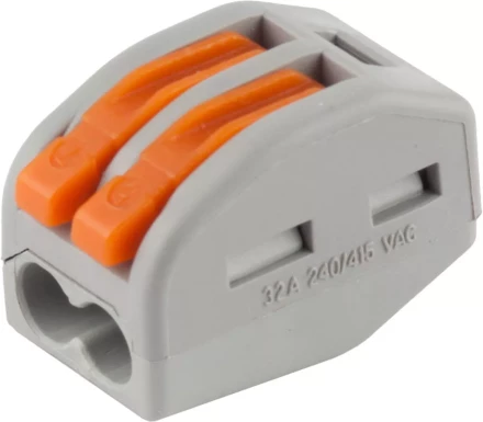 Клемма СВЕТОЗАР соединительная, разъемная, 2-х проводная, 400В, 32А, 0,5-2,5мм2/0,5-4мм2, 2шт 49190-2 купить в Уфе