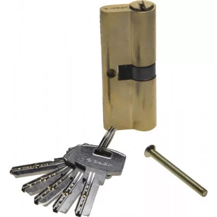 Механизм ЗУБР &quot;ЭКСПЕРТ&quot;цилиндровый, повышенной защищенности, тип &quot;ключ-ключ&quot;, цвет латунь, 6-PIN, 80мм 52105-80-1 купить в Уфе