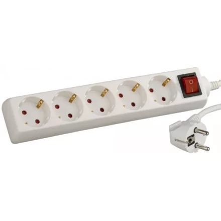 Удлинитель СВЕТОЗАР электрический с заземлением и выключателем, с защитными шторками, евро, 5 гнезд,3м SV-55055-3 купить в Уфе