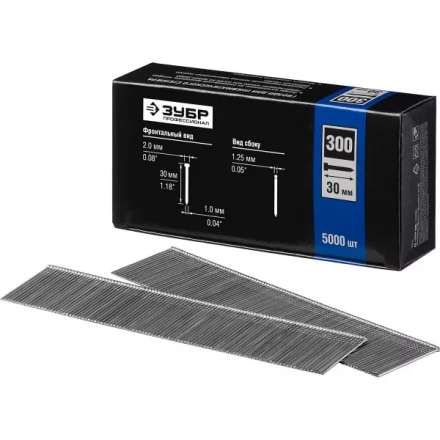 Гвозди тип 300, 30 мм, особотвердые, ЗУБР &quot;ПРОФЕССИОНАЛ&quot; 31830-30, 5000 шт 31830-30 купить в Уфе