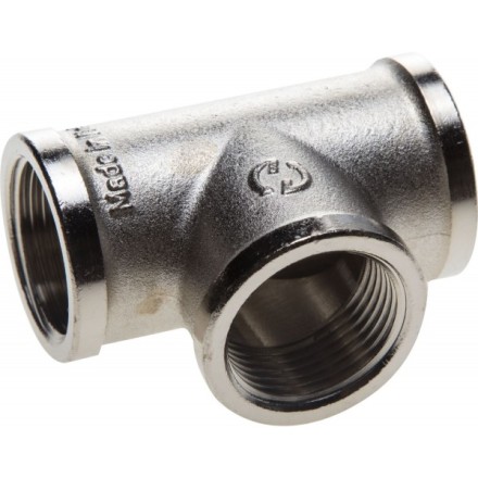 Тройник GENERAL FITTINGS никелированная латунь, г/г/г, 3/4&quot; 51052-3/4 купить в Уфе