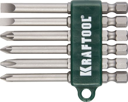 Набор KRAFTOOL Биты хвостовик E 1/4&quot;, Cr-V, 75мм, 6 предметов 26061-H6 купить в Уфе