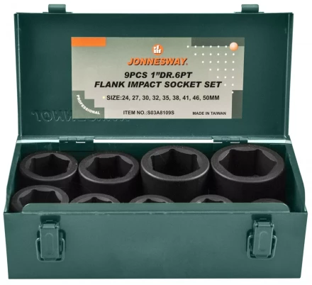 Набор головок торцевых ударных 1&quot;DR 24-50мм 9предметов Jonnesway S03A8109S 48315 купить в Уфе