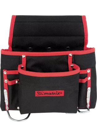 Подсумок поясной 8 карманов, держатель для молотка, для клещей MATRIX 90242 купить в Уфе